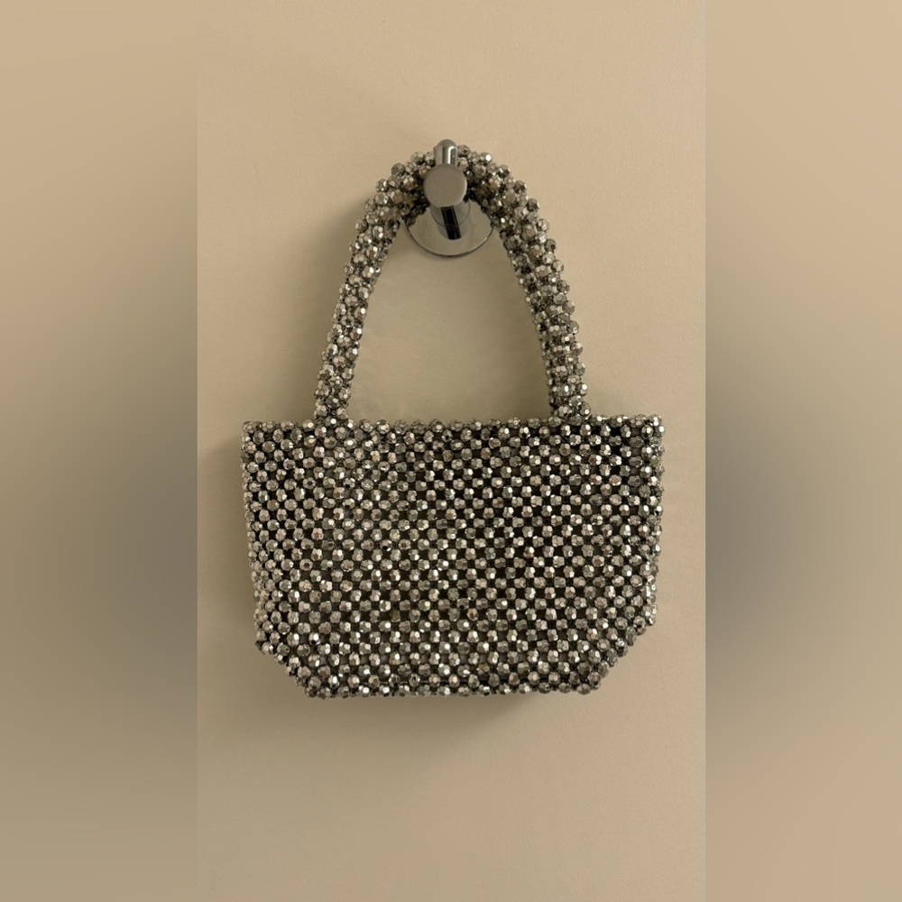 Loeffler Randall Silver Beaded Bag